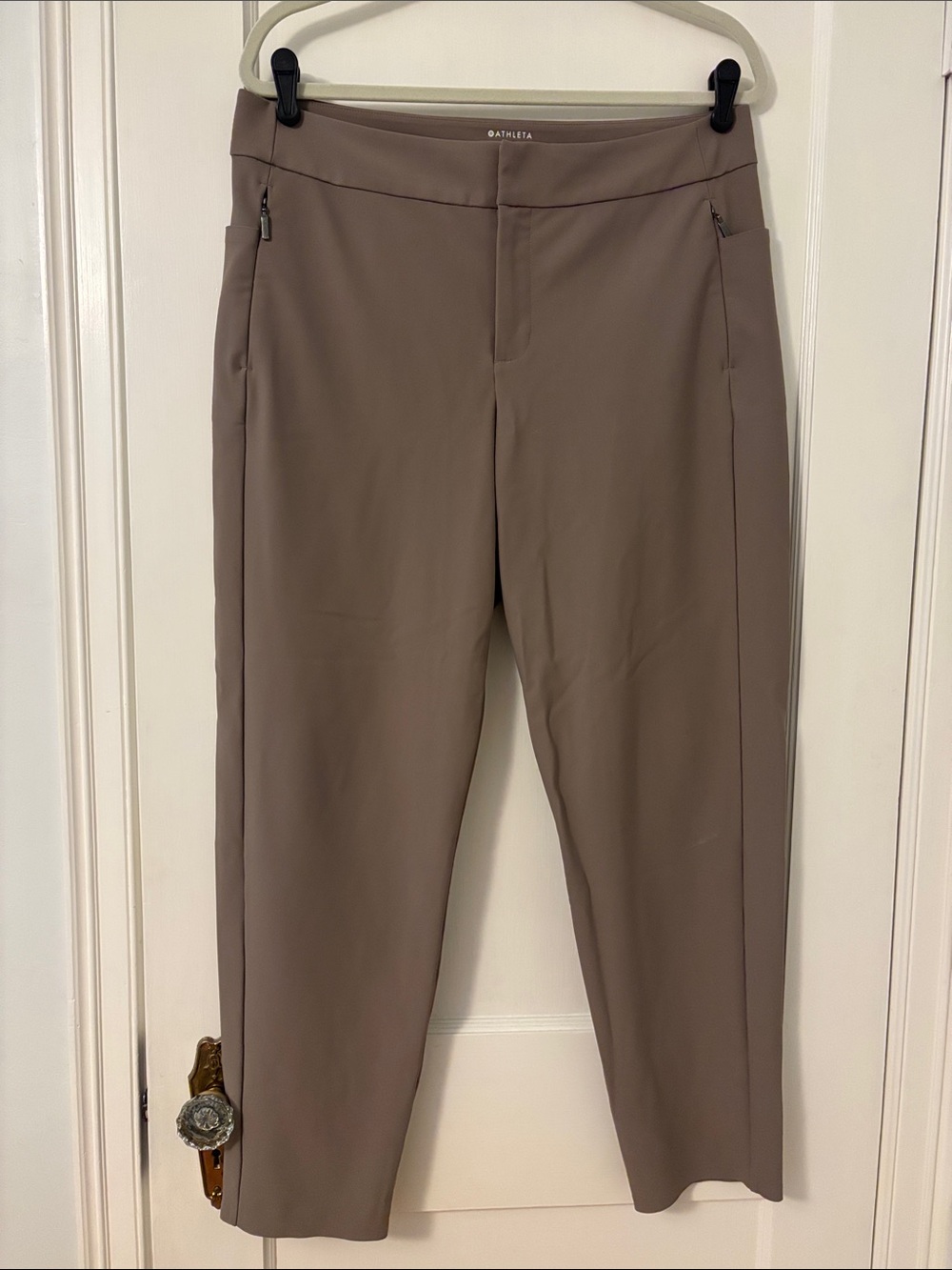 Athleta Women's Taupe Cropped Straight-Leg Pants